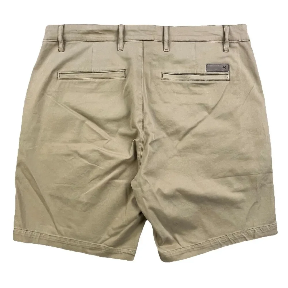 AG Adriano Goldschmied Wanderer Shorts Men 35 Khaki Beige Chino 8.5” Inseam